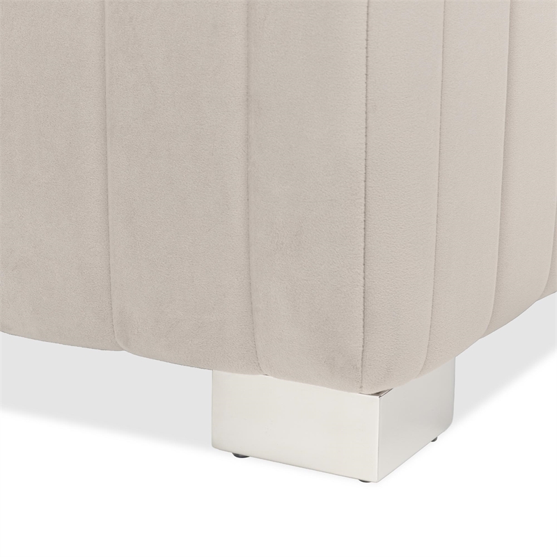 Amaryllis Velvet Accent Bench - Taupe