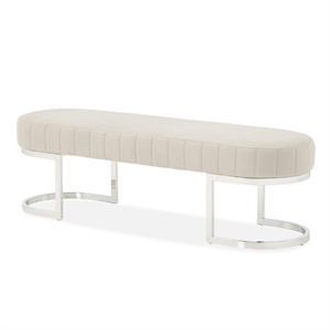 Orchid Velvet Accent Bench - Gray