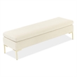 Zennia Velvet Accent Bench - Ivory