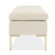Zennia Velvet Accent Bench - Ivory