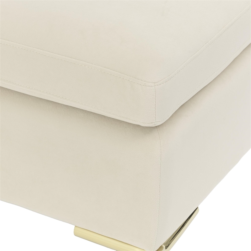 Zennia Velvet Accent Bench - Ivory