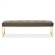 Dahlia Velvet Accent Bench - Chocolate