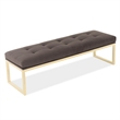 Dahlia Velvet Accent Bench - Chocolate