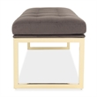 Dahlia Velvet Accent Bench - Chocolate