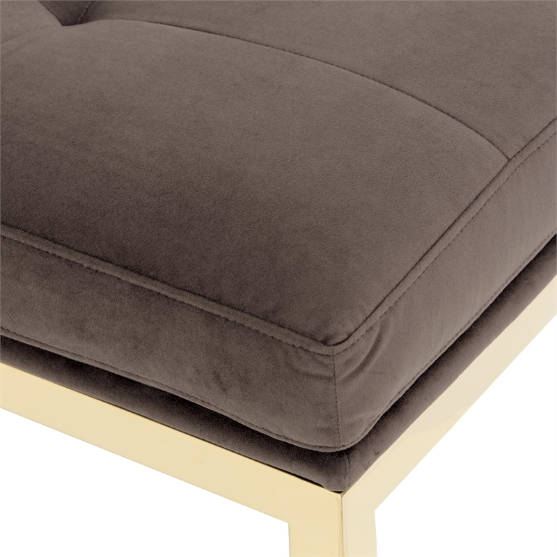 Dahlia Velvet Accent Bench - Chocolate