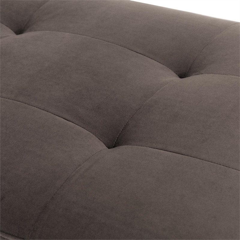 Dahlia Velvet Accent Bench - Chocolate
