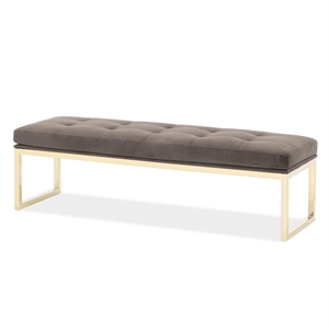 Dahlia Velvet Accent Bench - Chocolate