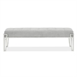 Rose Velvet Accent Bench - Gray