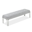 Rose Velvet Accent Bench - Gray