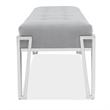 Rose Velvet Accent Bench - Gray