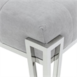 Rose Velvet Accent Bench - Gray