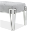 Rose Velvet Accent Bench - Gray