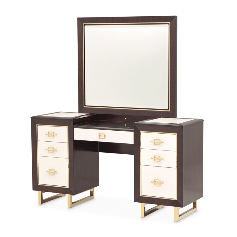 Belmont Place Vanity with Mirror - Espresso