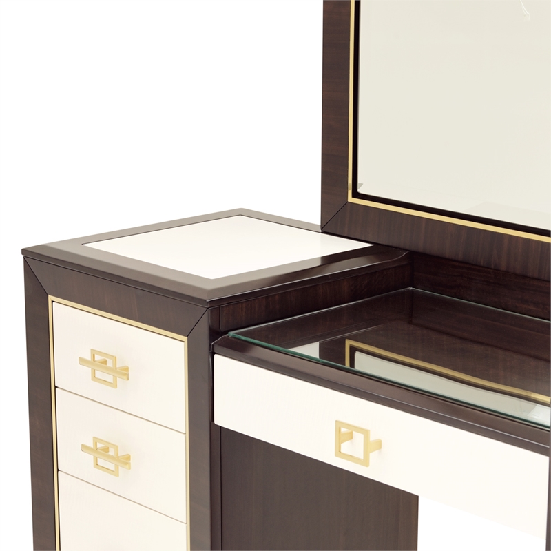Belmont Place Vanity with Mirror & Bench - Espresso