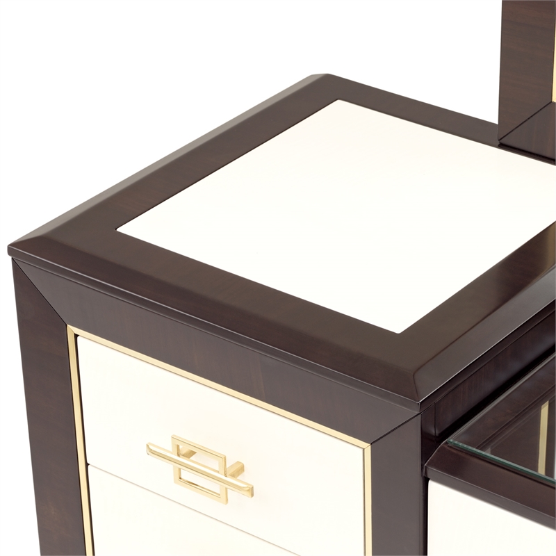 Belmont Place Vanity with Mirror & Bench - Espresso