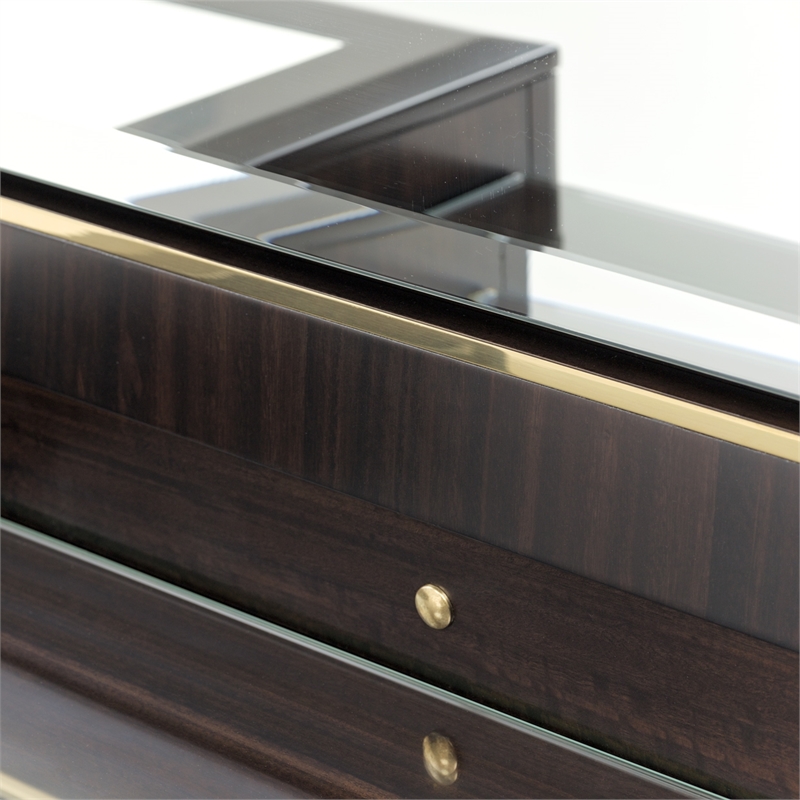 Belmont Place Vanity with Mirror & Bench - Espresso