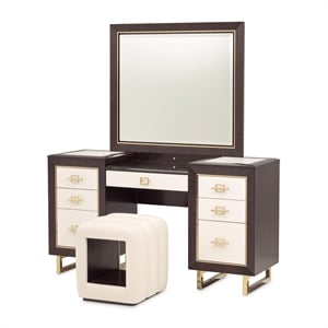 Belmont Place Vanity with Mirror & Bench - Espresso