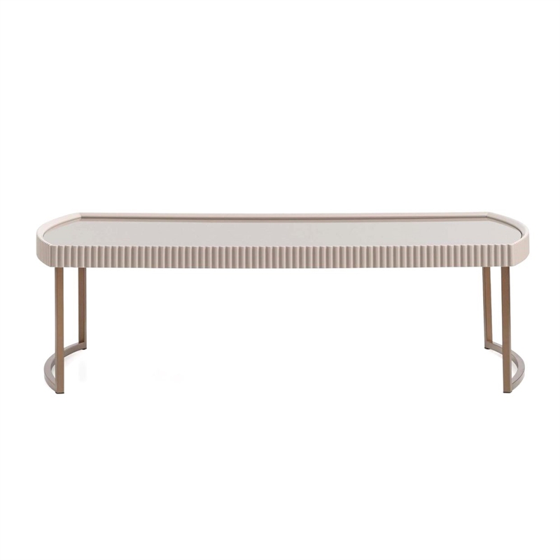 Lisbon Cocktail Table - Silken Cream/Bronze