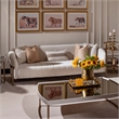 Lisbon Cocktail Table - Silken Cream/Bronze