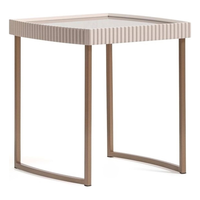 Lisbon Side Table - Silken Cream/Bronze