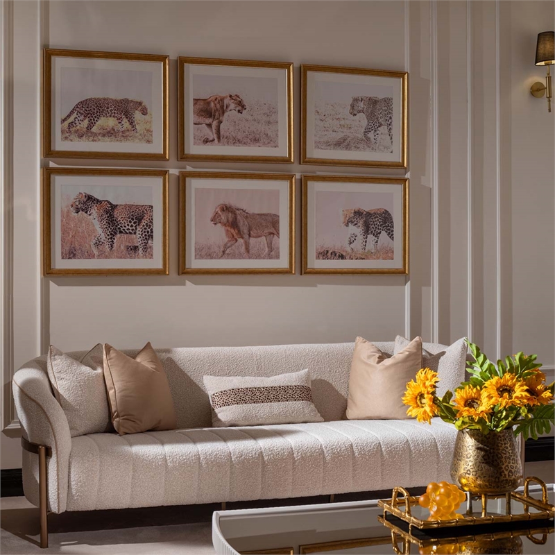 Lisbon Boucle Sofa - Oyster/Matte Bronze