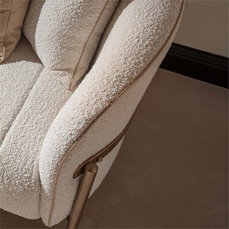 Lisbon Boucle Sofa - Oyster/Matte Bronze