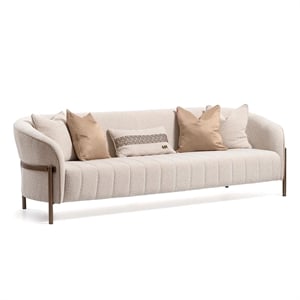 Lisbon Boucle Sofa - Oyster/Matte Bronze