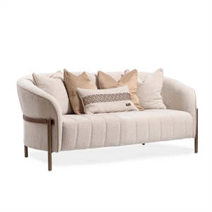 Lisbon Boucle Loveseat - Oyster/Matte Bronze