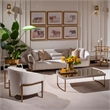 Lisbon Boucle Accent Chair - Oyster/Matte Bronze