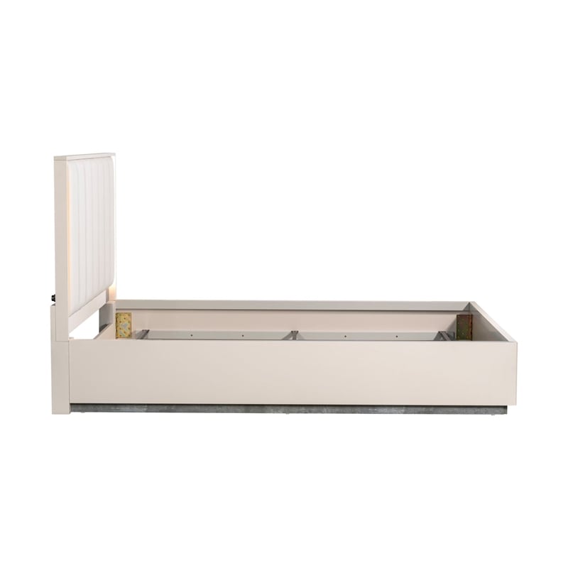 Pavira Queen Bed with LED Lights - Stone