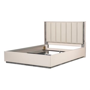 Pavira Queen Bed with LED Lights - Stone