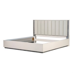 Pavira Eastern King Bed with LED Lights - Stone