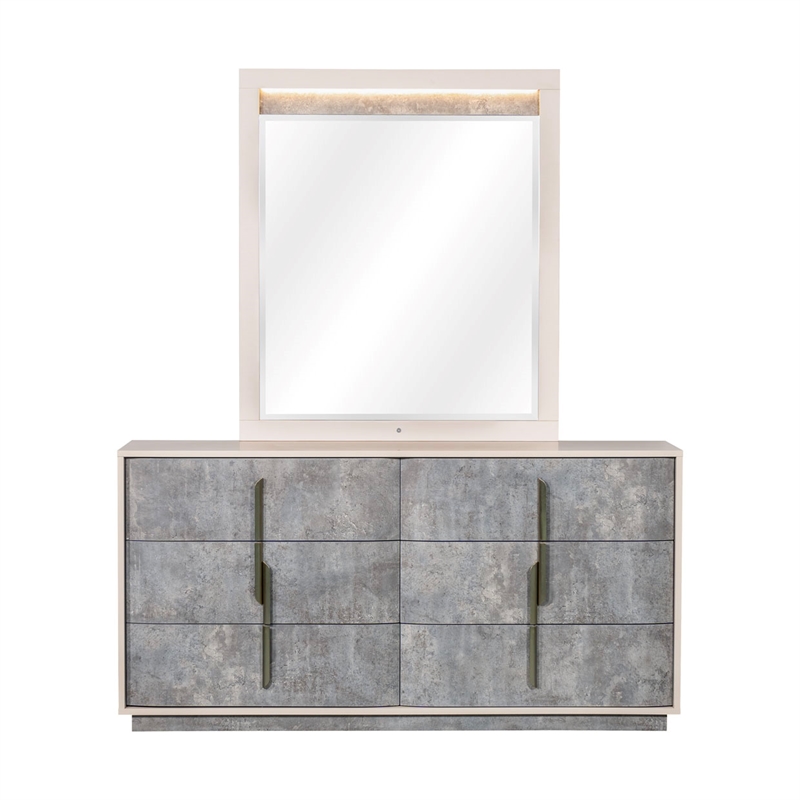Pavira Dresser with Mirror - Stone