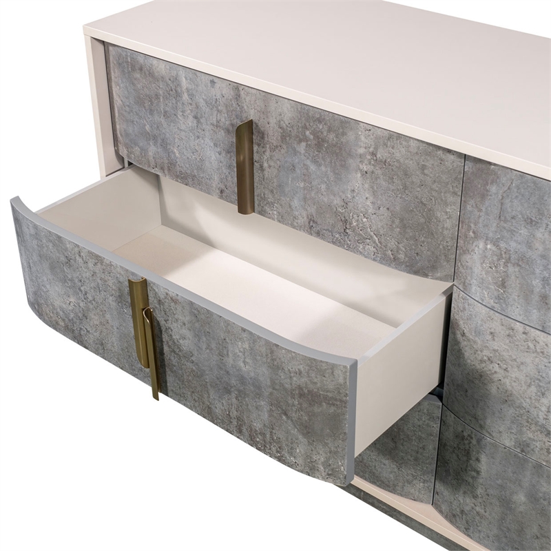 Pavira Dresser with Mirror - Stone