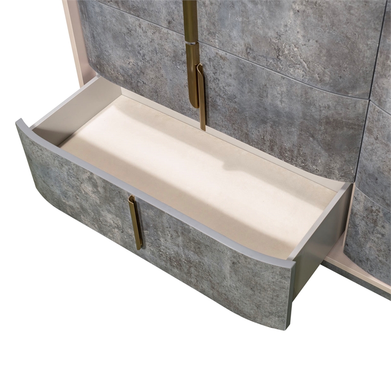 Pavira 6-Drawer Dresser - Stone