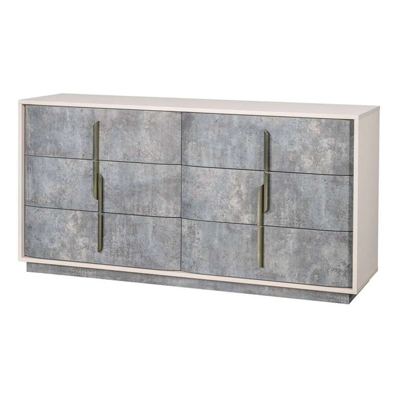 Pavira 6-Drawer Dresser - Stone