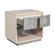 Pavira 1-Drawer Nightstand with LED Lights - Stone