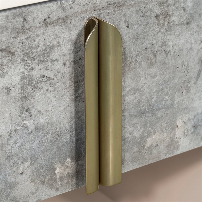 Pavira 1-Drawer Nightstand with LED Lights - Stone