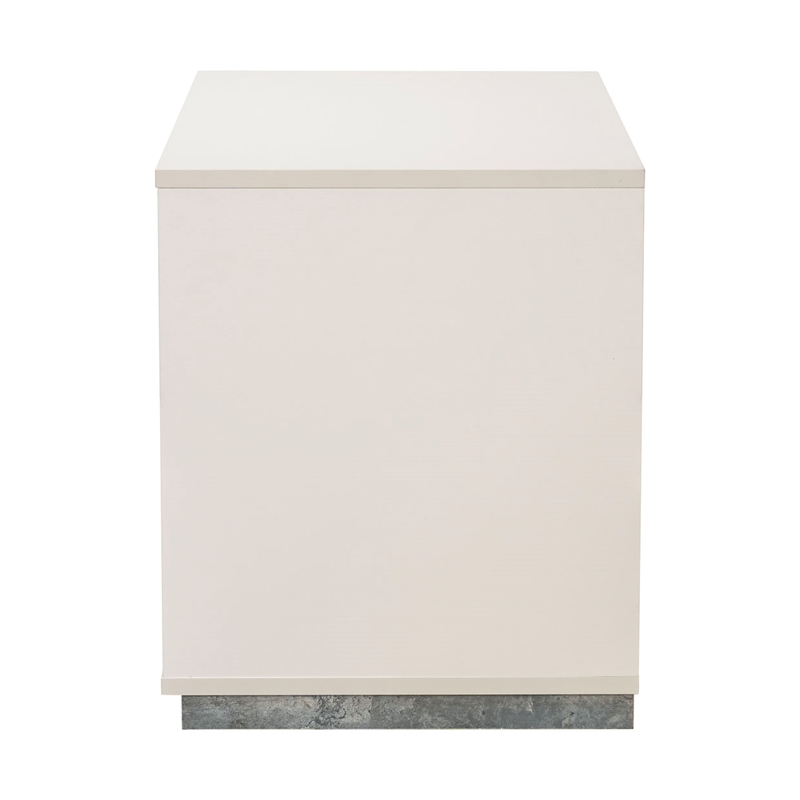Pavira 1-Drawer Nightstand with LED Lights - Stone