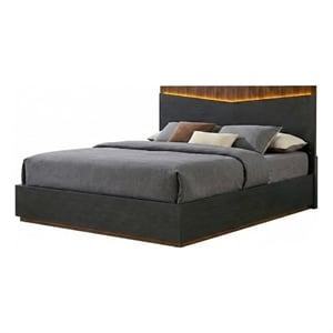 Kayner Queen Bed with LED Lights - Charcoal