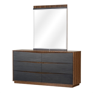 Kayner Dresser with Mirror - Charcoal