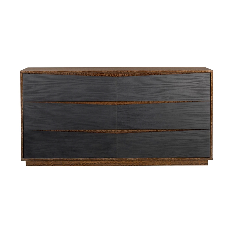 Kayner 6-Drawer Dresser - Charcoal