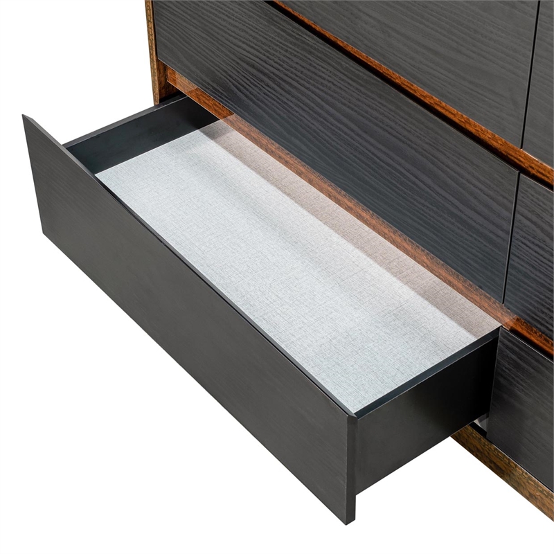 Kayner 6-Drawer Dresser - Charcoal