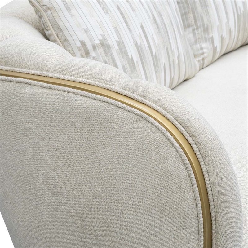 Scotts Square Chenille Loveseat - Cornsilk/Gold