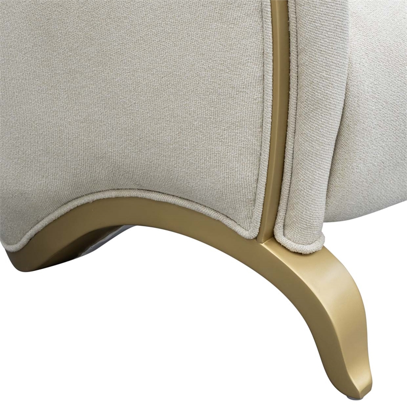 Scotts Square Chenille Loveseat - Cornsilk/Gold