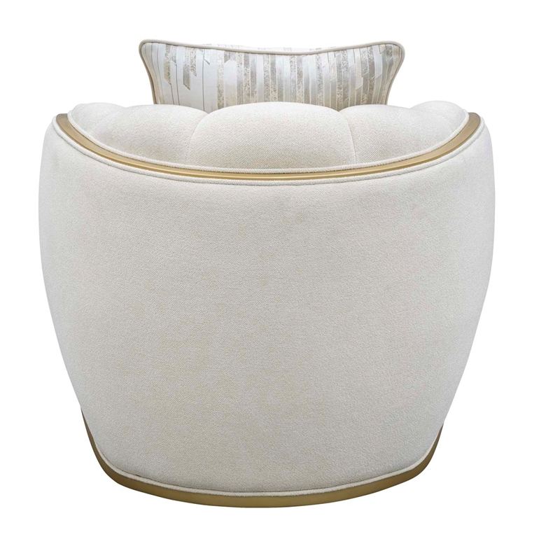 Scotts Square Chenille Matching Accent Chair - Cornsilk/Gold