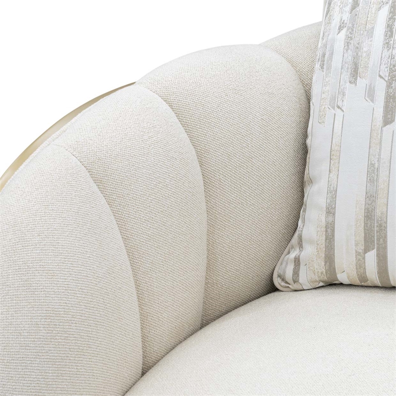 Scotts Square Chenille Matching Accent Chair - Cornsilk/Gold