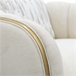 Scotts Square Chenille Matching Accent Chair - Cornsilk/Gold
