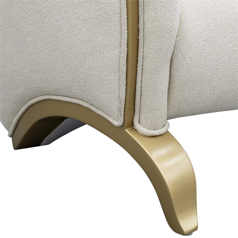 Scotts Square Chenille Matching Accent Chair - Cornsilk/Gold