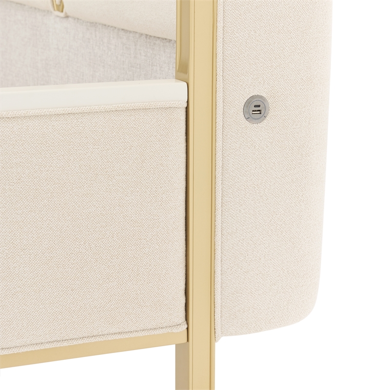 Scotts Square Eastern King Bed - Cornsilk/Light Champagne